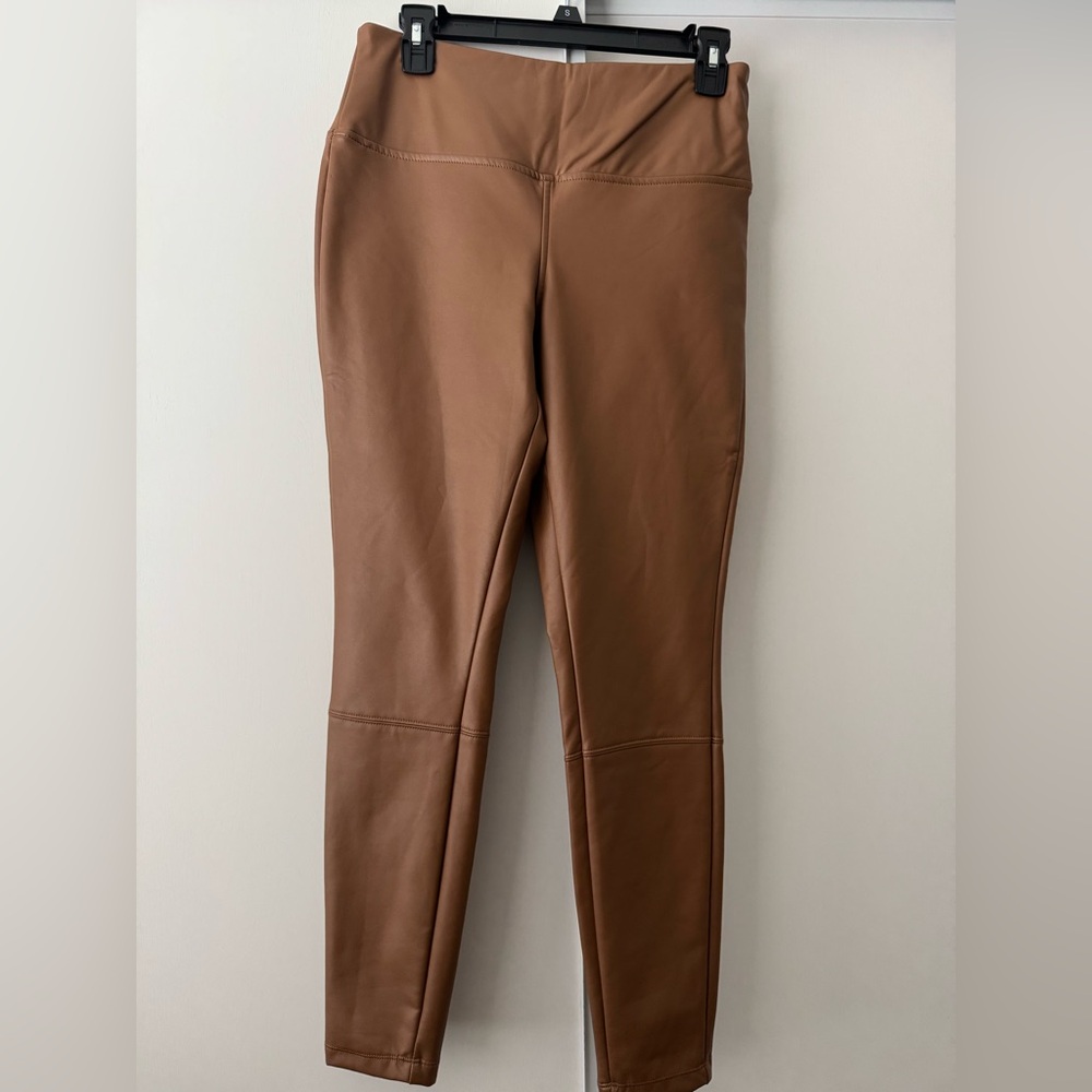 High Waist Faux Leather Fleece Lined Leggings